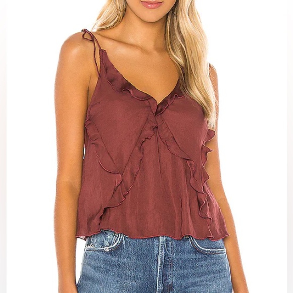 Free People Burgundy Cami Top
